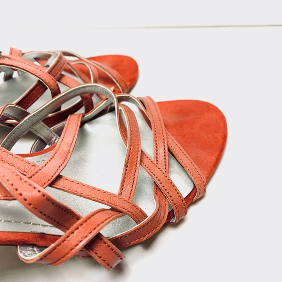 BANDOLINO KITCHIE Stacked Leather Heels Sandals 10 - Picture 5 of 11